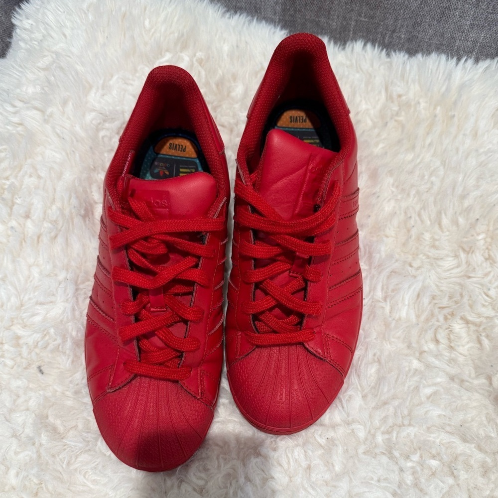 Adidas Bold Red Athletic Shoes
